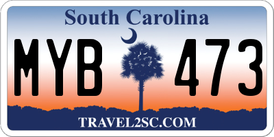 SC license plate MYB473