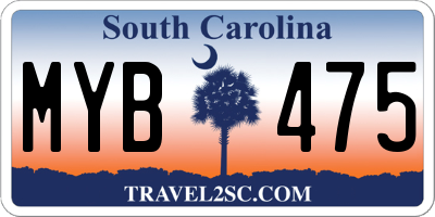 SC license plate MYB475