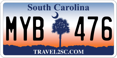 SC license plate MYB476