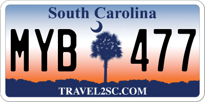 SC license plate MYB477