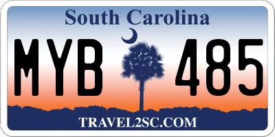 SC license plate MYB485