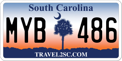 SC license plate MYB486