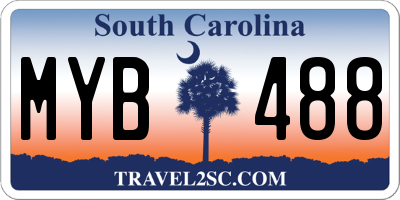 SC license plate MYB488