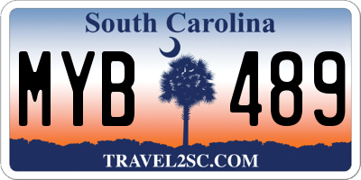 SC license plate MYB489