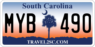 SC license plate MYB490
