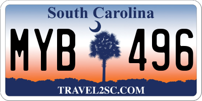 SC license plate MYB496