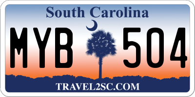 SC license plate MYB504