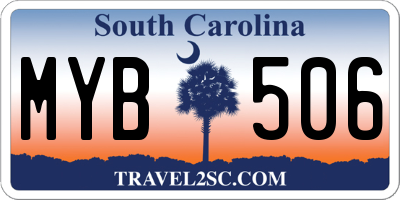 SC license plate MYB506