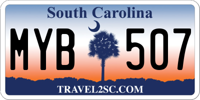 SC license plate MYB507