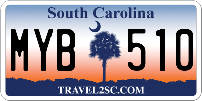 SC license plate MYB510