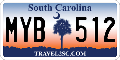 SC license plate MYB512