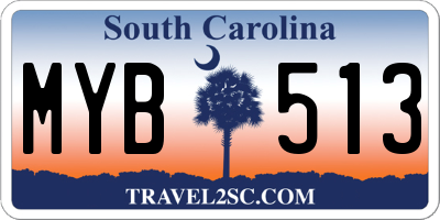 SC license plate MYB513