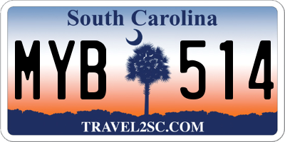 SC license plate MYB514