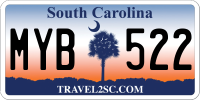SC license plate MYB522