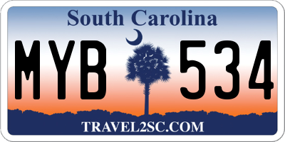 SC license plate MYB534