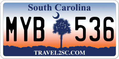 SC license plate MYB536