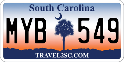 SC license plate MYB549