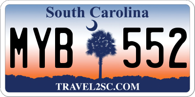 SC license plate MYB552