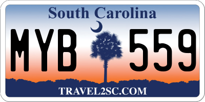 SC license plate MYB559