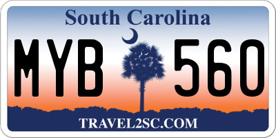 SC license plate MYB560