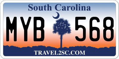 SC license plate MYB568
