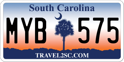 SC license plate MYB575