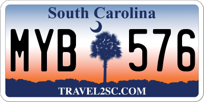 SC license plate MYB576