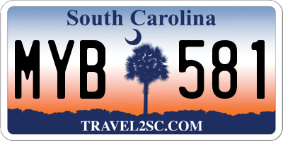 SC license plate MYB581