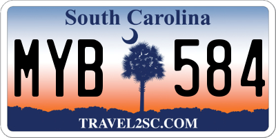 SC license plate MYB584