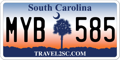 SC license plate MYB585
