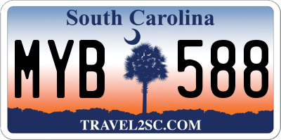 SC license plate MYB588
