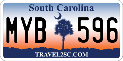 SC license plate MYB596