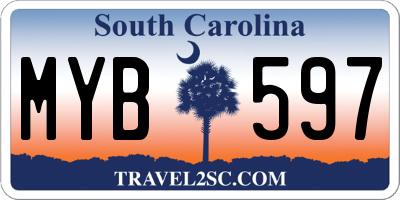 SC license plate MYB597