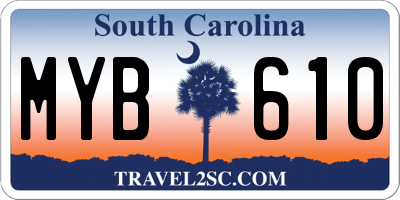 SC license plate MYB610