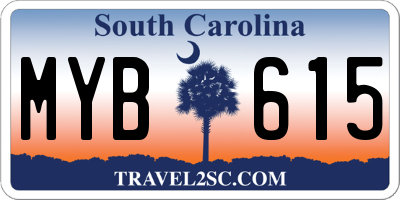 SC license plate MYB615