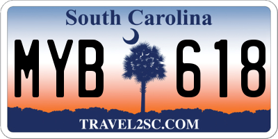 SC license plate MYB618