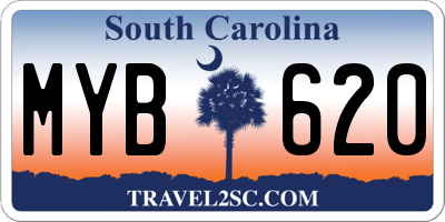 SC license plate MYB620