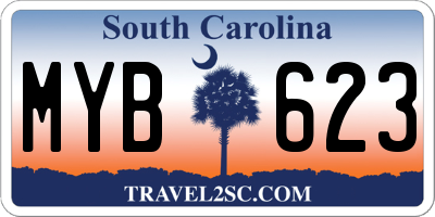 SC license plate MYB623