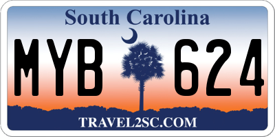 SC license plate MYB624