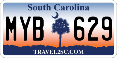 SC license plate MYB629