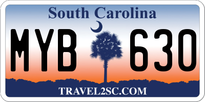 SC license plate MYB630