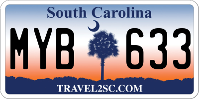 SC license plate MYB633