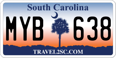 SC license plate MYB638