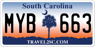 SC license plate MYB663