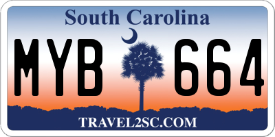SC license plate MYB664