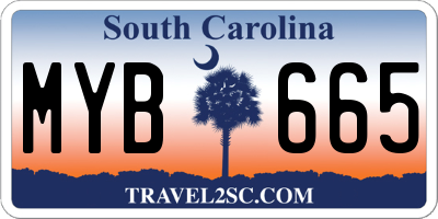 SC license plate MYB665