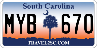 SC license plate MYB670