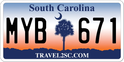 SC license plate MYB671