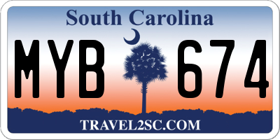 SC license plate MYB674