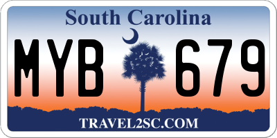 SC license plate MYB679